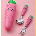 thumbnail image 2 of Utensilios de alimentación para bebés, juego de cubiertos de dibujos animados, tenedor, cuchara, utensilios de cocina, utensilios para pastel, verduras, cucharadita, 1/3 piezas, 2 of 4