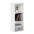 thumbnail image 2 of Furinno PASIR Book Shelf, 3-Tier Bookshelf, Tool Free Assembly Bookcase with Open Shelves, 9 x 12 x 32, Floor Standing, for Living Room, Bedroom, Home Office, Plain White, 2 of 5