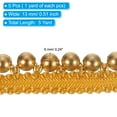 thumbnail image 2 of Uxcell 5 Yard  6mm OD 0.51" Wide Faux Pearl Lace Ribbon Golden 5Pack, 2 of 5