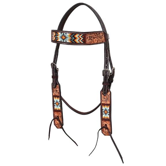 HILASON Western Horse Headstall American Leather Floral