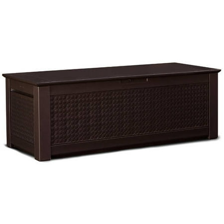 Rubbermaid 136 Gallon Deck Box, Dark Teak