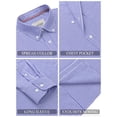 thumbnail image 2 of sogami Men's Striped Oxford Shirt Casual Long Sleeve Button Down Shirt, 2 of 5