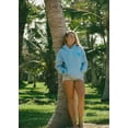 thumbnail image 4 of Womens Oversized Vintage Fleece Floral&Plam Embroidery Hoodie Cute Y2K Pullover Blue, S, 4 of 6