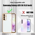 thumbnail image 2 of Compatible with Samsung Galaxy A35 5G Case Cute Luxury Plating Design for Women Girly, Soft TPU Shockproof Reinforced Corners Protective Phone Case for Galaxy A35 5G 6.6", White, 2 of 12