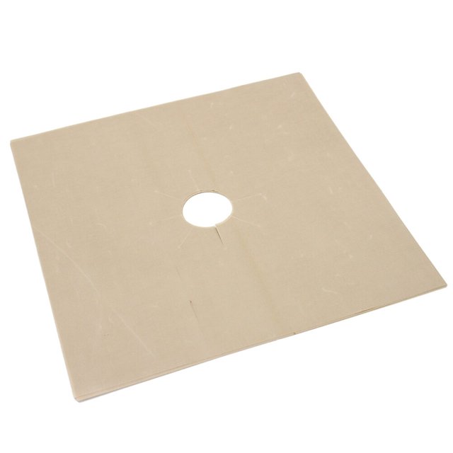 4 Pcs Doublures de Four Universelles Résistantes Feuilles Protectrices pour Plaque de Cuisson à Gaz (Beige)