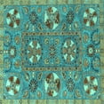 thumbnail image 1 of Ahgly Company Indoor Square Abstract Turquoise Blue Modern Area Rugs, 6' Square, 1 of 4