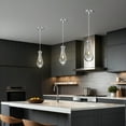 thumbnail image 7 of Modern Glass Pendant Light Kitchen Island Chrome Hanging Light Raindrop Pendant Lights for Dining Room Bedroom Corridor Living Room（2 Pack）, 7 of 7