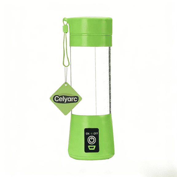 Celyarc Blender for Shakes & Smoothies - 12.8 oz - Cordless - Personal Travel Small Blender for Protein with USB Rechargeable Battery - 6 Pcs Stainless Steel Blades (Green)