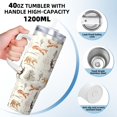 thumbnail image 4 of Deer Bear Cup Insulated Tumbler Stainless Steel Vacuum Travel Mug 40 oz with Handle and Straw Lid, 4 of 7