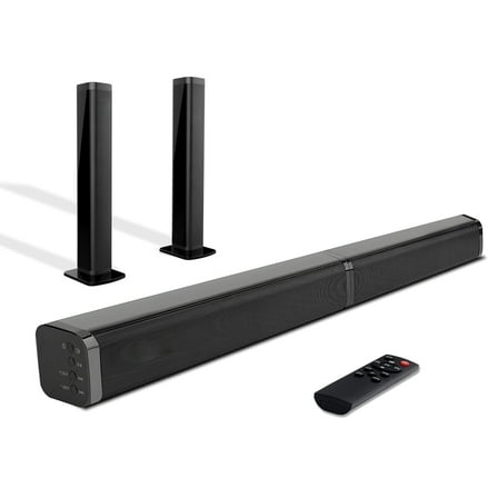 2 in 1 Separable Sound Bars for TV, Bluetooth 5.0 Surround Sound System for TV Wireless Connect, 37 Inch Soundbar for Home Theater, ARC/Optical/USB Cables & Remote TV Speakers, Wall Mountable