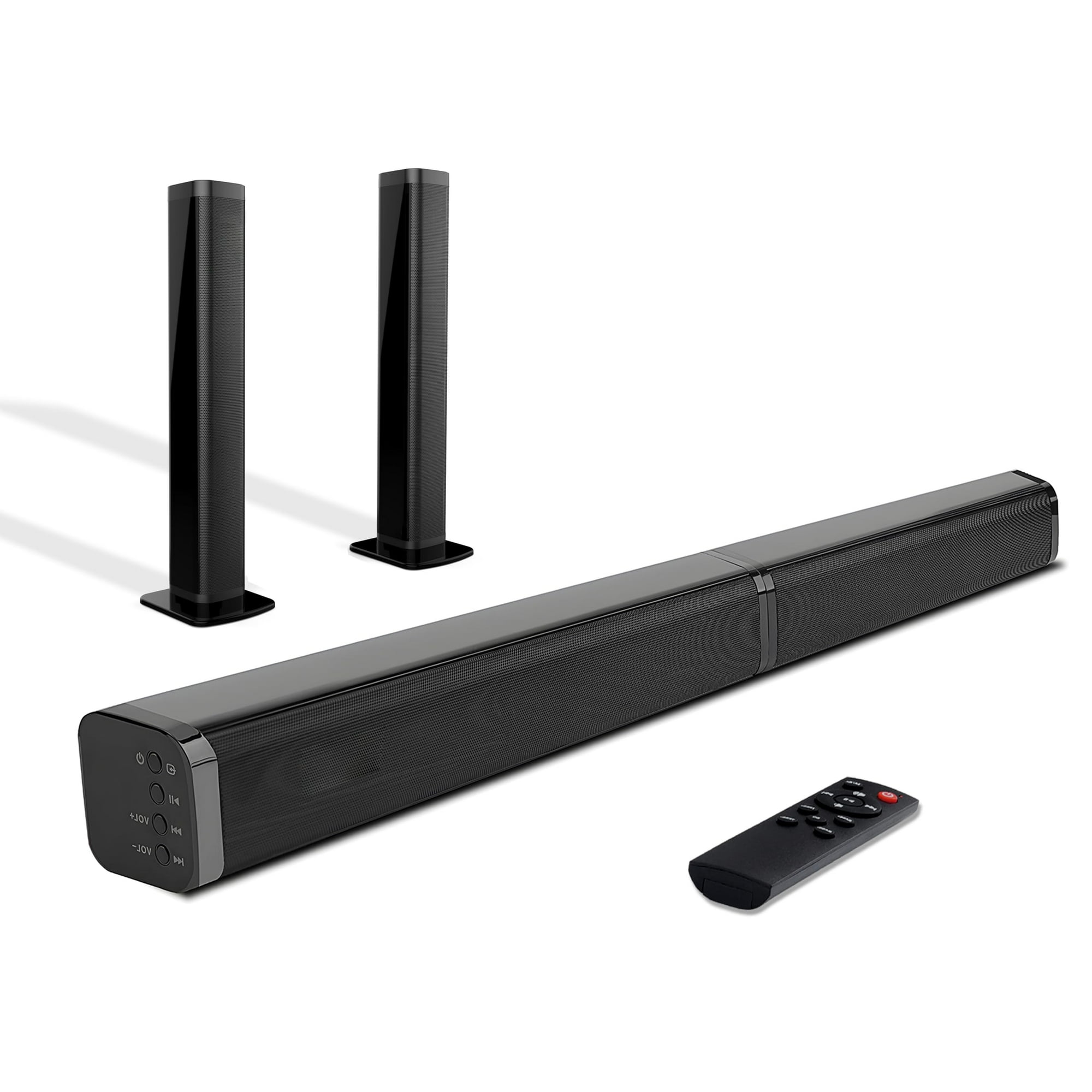 2 in 1 Separable Sound Bars for TV Bluetooth 5.0 Surround Sound System for TV Wireless Connect 37 Inch Soundbar for Home Theater ARC/Optical/USB Cables & Remote TV Speakers Wall Mountable