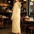 thumbnail image 6 of SELONE Bathrobes for Women Zip Front Plus Size Long Dress Full Zip Long Sleeve Hooded Robe with Pockets Cozy Homewear, 6 of 9