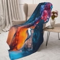 thumbnail image 3 of Rateoe Modern Art Red And Blue Colors Pattern Flannel Throw Blanket, Ultra-soft Blanket for Bed, Couch, Car, Hypoallergenic Anti-pilling blanket-80"x60"(Vertical), 3 of 6