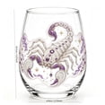 thumbnail image 3 of SLYNSHome Stemless Wine Glass With Vintage Embroidery Style, Astrology Horoscope Printed Glass Cup,Drinkware Gift For Home Bar, 3 of 7
