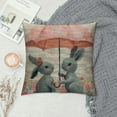 thumbnail image 2 of Awypu  Hares Throw Pillow Cover,Watercolor Cute Animal Flower Bunny Couple Rabbit Love with Butterfly On Umbrella Decorative Pillow Cases Linen Cushion Covers for Home Sofa Couch, 2 of 5