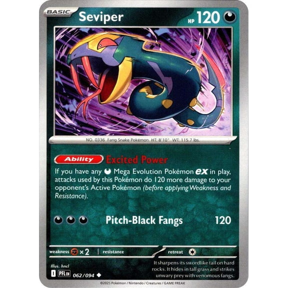 Pokemon Phantasmal Flames Uncommon Seviper #62