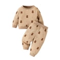 thumbnail image 1 of Odeerbi 6M-2Y Niños Niñas Algodón Conjuntos Oso Impreso Sudadera Manga Larga Pantalones Jogger Conjunto Dos Piezas, 1 of 8