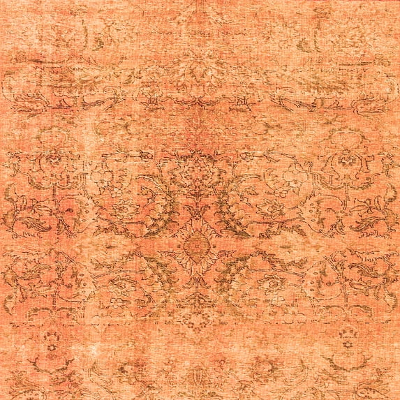 Ahgly Company Indoor Square Persian Orange Bohemian Area Rugs, 8' Square