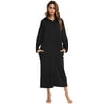 thumbnail image 4 of JUSLIO House Dresses for Women Solid Pajama Dress Long Sleeve Sleepwear Classic Collar Nightgown Sleep Dress Cotton Loungewear Nightgowns Robes, 4 of 5