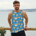thumbnail image 6 of KLL Corgi Dog Face Print Men's Muscle Gym Workout Stringer Tank Tops Bodybuilding Fitness T-Shirts Tank Tops Men-XX-Large, 6 of 7