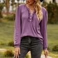 thumbnail image 5 of Womens Dressy Sweaters 2025 Fall Winter Long Sleeve Button Down Ruffle Henley Neck Casual Cotton Pullover Tops, 5 of 6