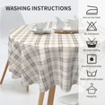 thumbnail image 5 of Round Tablecloth 60 Inch, Classic Neutral Color Plaid Circle Tablecloth Waterproof Resistant Durable Tabletop Cover Kitchen Tablecloth for Dining, Party, Buffet, Wedding, 5 of 8