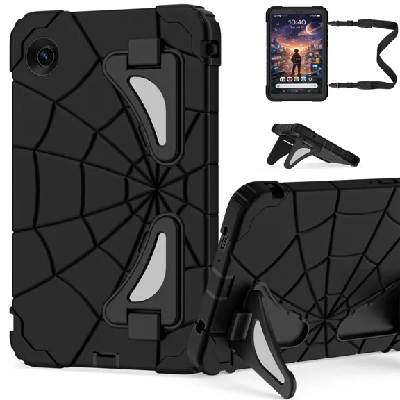 Fesign Case for Samsung Galaxy Tab A11 / Tab A9 8.7-Inch 2025/2023, Heavy Duty Shockproof Hybrid Protective Cover with Kickstand for A9/A11 Tablet 8.7" (SM-X110/X115/X117/X130/X133/X135), Black