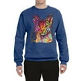 thumbnail image 2 of Wild Bobby Dean Russo Colorful Cat Abyssinian Cat Lover Unisex Crewneck Graphic Sweatshirt, Vintage Heather Blue, XX-Large, 2 of 5