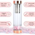 thumbnail image 3 of Botella de agua de cristal de energía de piedra natural,Botellas De Cuarzo de vidrio,Termos para agua,Piedra,Relaja,Caja de embalaje,Rose Gold (Cristal rosa), 3 of 4
