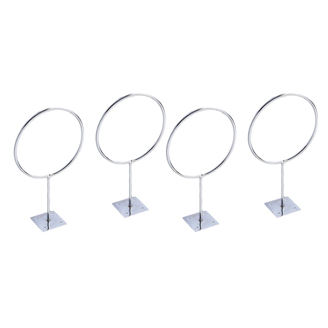HINTRMENT 4Pcs Wall Mounted Basketball Rack Silver Iron For Ball Display And Storage 11.8*9.4*2.2in