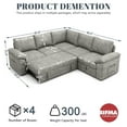 thumbnail image 2 of 85 Inch Modular Sectional Sofa Couch with Pull Out Bed, L Shaped 5 Seat Cloud Sectional Sleeper Sofa with Storage, Removable Sofa Cover, Light Gray, 2 of 9
