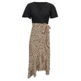 thumbnail image 3 of WILLBEST Vestidos Casuales Para Mujer Verano Elegante Vestido De Verano Con Cuello En V Y Manga Corta Con Bloques De Color Para Mujer, Vestido De Moda Para Ocasiones Casuales O Formales, 3 of 3