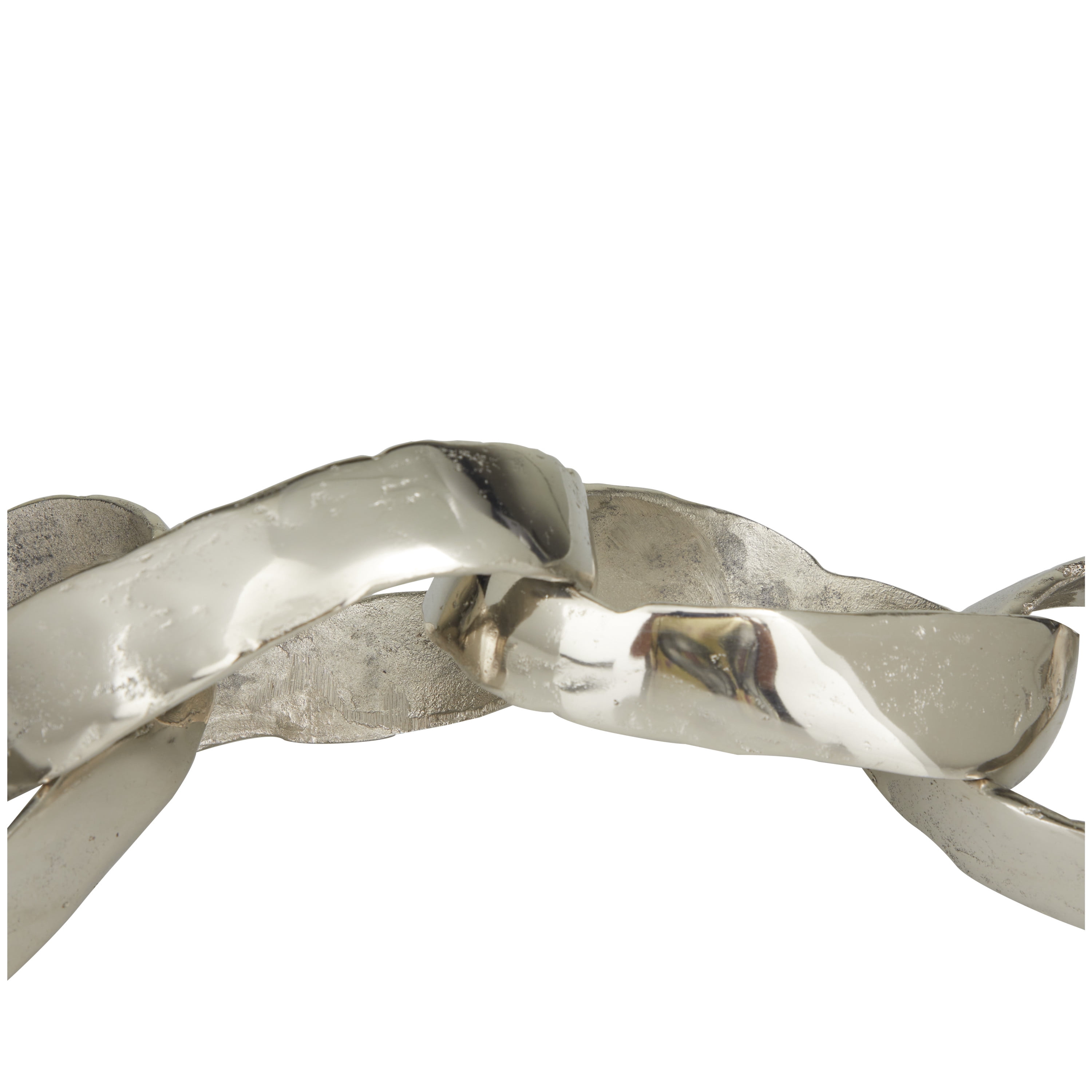 20" x 4" Silver Aluminum Chain Sculpture, by DecMode