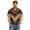 Brown, variant on Retro Geometric & Aztec Print Short Sleeve Button Down Shirt for Men, Vintage Cuban Collar Casual Top - Breathable Cotton Linen Blend Summer Beach Vacation Tee with Chest Pocket Black XXL
