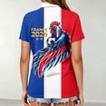thumbnail image 4 of Women's Football Graphic T-Shirt, Women's Printed Short Sleeve Sports Top - Fashion Athletic Workout Shirt for Gym and Casual Wear for Soccer Tournament 2026 Hot Pink Size: XL, 4 of 5