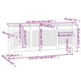thumbnail image 2 of vidaXL Radiator Cover with Top Storage Shelf, Heater Cover, MDF, 55.5-80.7''x7.5''x32.1'', Gray, 2 of 6