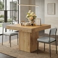 thumbnail image 2 of Fnova 39" Small Square Dining Table for 4, Wooden Kitchen Coffee Table with Sturdy Pedestal Base for Dining Room, Kitchen, Apartments, Light Brown, 2 of 8