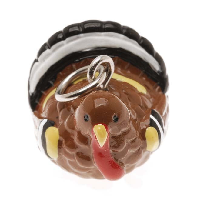 Delight Beads Hand Painted 3D Thanksgiving Turkey Jewelry Charm
