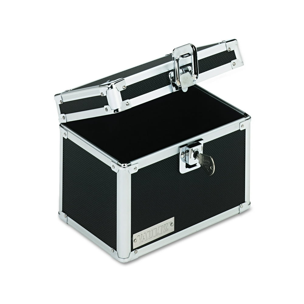 Vaultz Locking Index Card File with Flip Top Holds 450 4 x 6 Cards