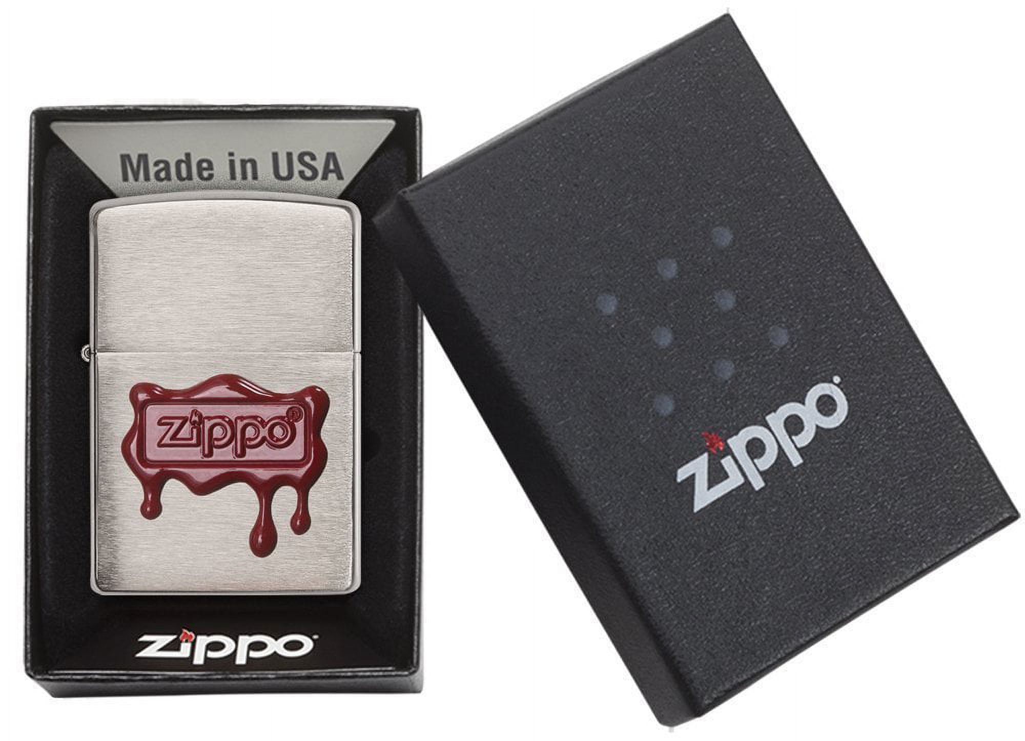 【名入れ無料】 200 29492 Zippo Lighter Pocket Chrome Brushed Seal Wax Red メンテナンス