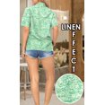 thumbnail image 2 of HAPPY BAY Women's Floral Beach Hawaiian Blouse Shirt T-Shirt Blouses Short Sleeve Button Up Dress Tee Shirts Tops for Women M Palm Tree, Green, 2 of 5