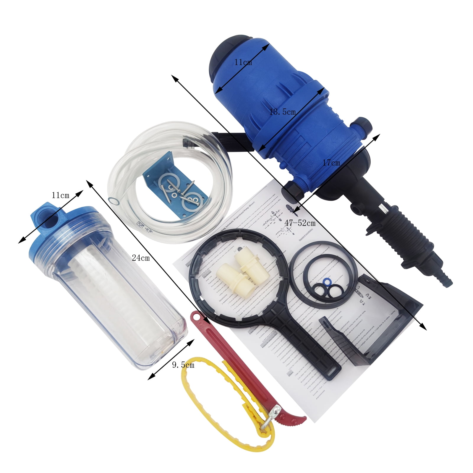 INTBUYING Chemilizer Fertilizer Injector Proportioner Water Powered Chemical Liquid Doser Dispenser Drip Irrigation Injector Dosing Pump