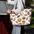 thumbnail image 6 of Large Beach Bags Water-resistant Sandproof - Cute Food Ketchup Potato Chips Cute Beach Tote Bags for Women with Zipper, 6 of 6