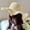 Beige light plate ca, variant on Women's Wide Brim Beach Sun Hat Straw Summer Hat Wave Ribbon Sun Protection Hat