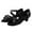 Black, variant on Girls Kids Latin Dance Shoes Soft Sole Non- Low Heel Ballroom Salsa Practice Dance Sandals for Ages 3-10 Years