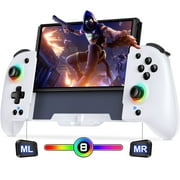 JC204 Switch Controllers for Nintendo Switch/OLED Controller- Customizable Turbo Buttons with HD Rumble Vibration, Ergonomic Joy-Con Grip for Nintendo Switch Family Games,White