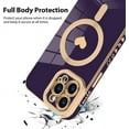thumbnail image 4 of for iPhone 12 Pro Max Case [Support for Magsafe] Love Heart Pattern Magnetic Plating Electroplate Luxury Elegant Case Camera Protector Soft Shockproof Protective Corner Back Cover -Purple, 4 of 12