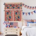 thumbnail image 5 of Independence Day Star Kitchen Curtains Valances 3 Piece Set, Red Blue American Flag Leaf Flower Red Stripe Rod Pocket Tier Curtain and Valance Drapes for Small Window 24 Inch Length for Bedroom Cafe, 5 of 9
