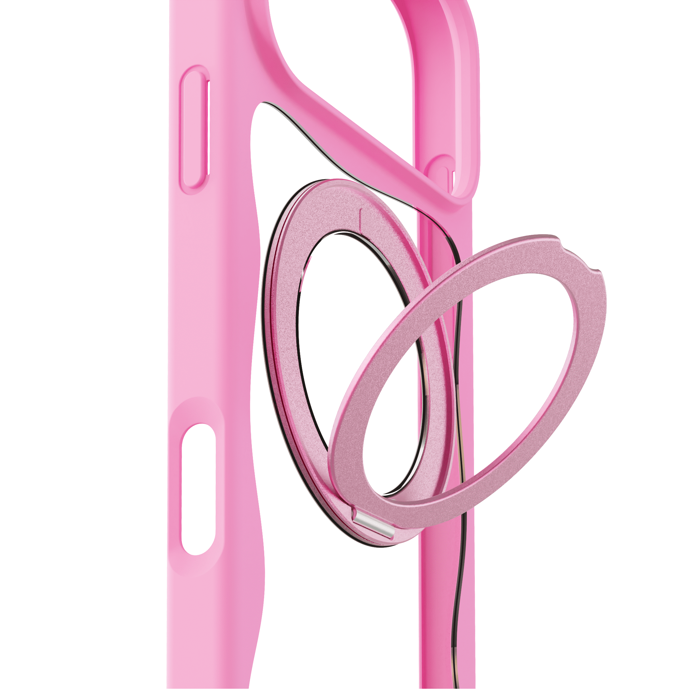 onn iPhone 17 Pro Max MagSafe Compatible Case with 360 Ring Kickstand, Pink