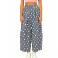 thumbnail image 5 of Women's Fashion Casual Print Color Pants Pocket Elastic Waist Comfortable Long Pants, 5 of 7